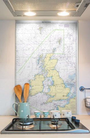Glass Splashback - Nautical Chart