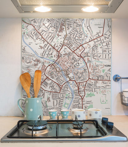 Glass Splashbacks - Custom Ordnance Survey Street Map Classic