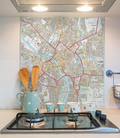 Glass Splashbacks - Custom Ordnance Survey Street Map - High Detail