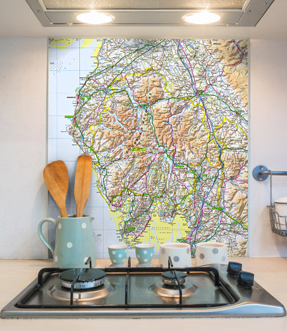 Glass Splashbacks - Custom Ordnance Survey Regional Map