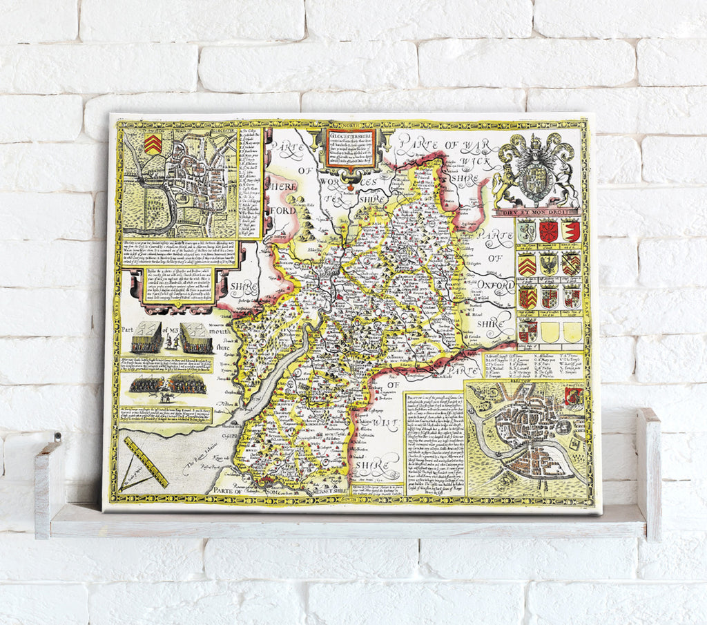 Map Canvas - Vintage County Map - Gloucestershire - Love Maps On...