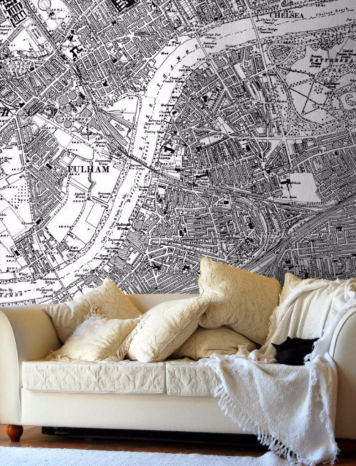 Map Wallpaper  - Vintage Ordnance Survey London - Victorian Street Map - Love Maps On... - 1