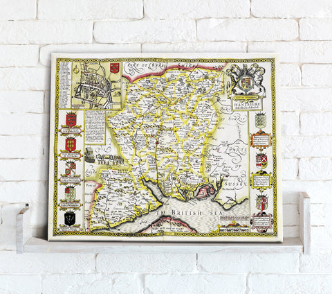 Map Canvas - Vintage County Map - Hampshire