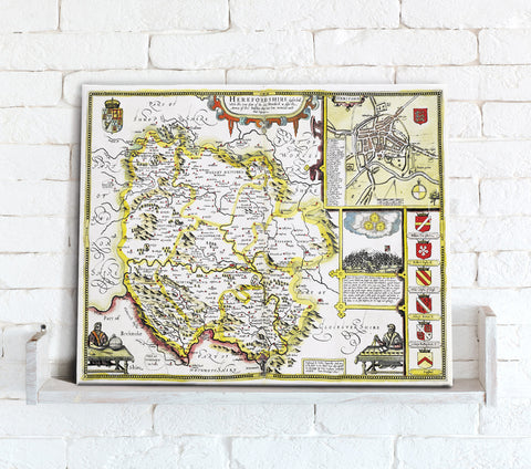 Map Canvas - Vintage County Map - Herefordshire