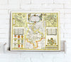 Map Canvas - Vintage County Map - Huntingdonshire - Love Maps On... - 1