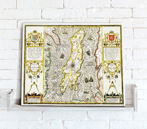 Map Canvas - Vintage County Map - Isle of Man