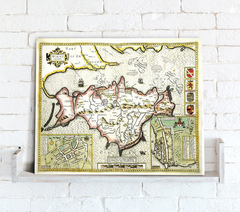Map Canvas - Vintage County Map - Isle of Wight