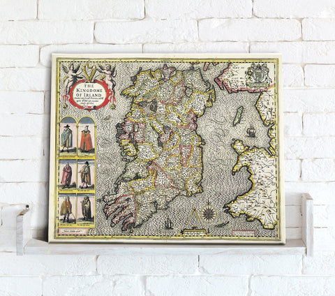 Map Canvas - Vintage County Map - Ireland
