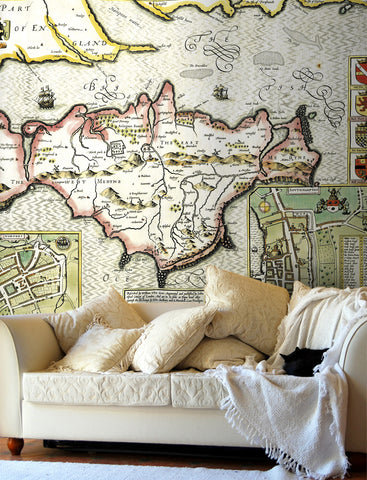 Map Wallpaper - Vintage County Map - Isle of Wight