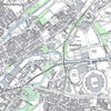 Map Wallpaper - Custom Ordnance Survey Street Map - High Detail B/W.