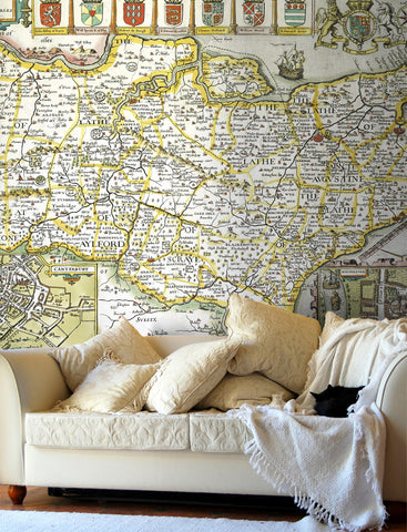 Map Wallpaper - Vintage County Map - Kent