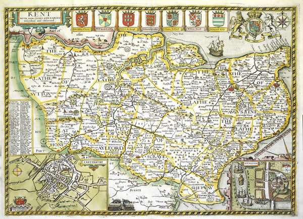 Map Wallpaper - Vintage County Map - Kent from Love Maps On...