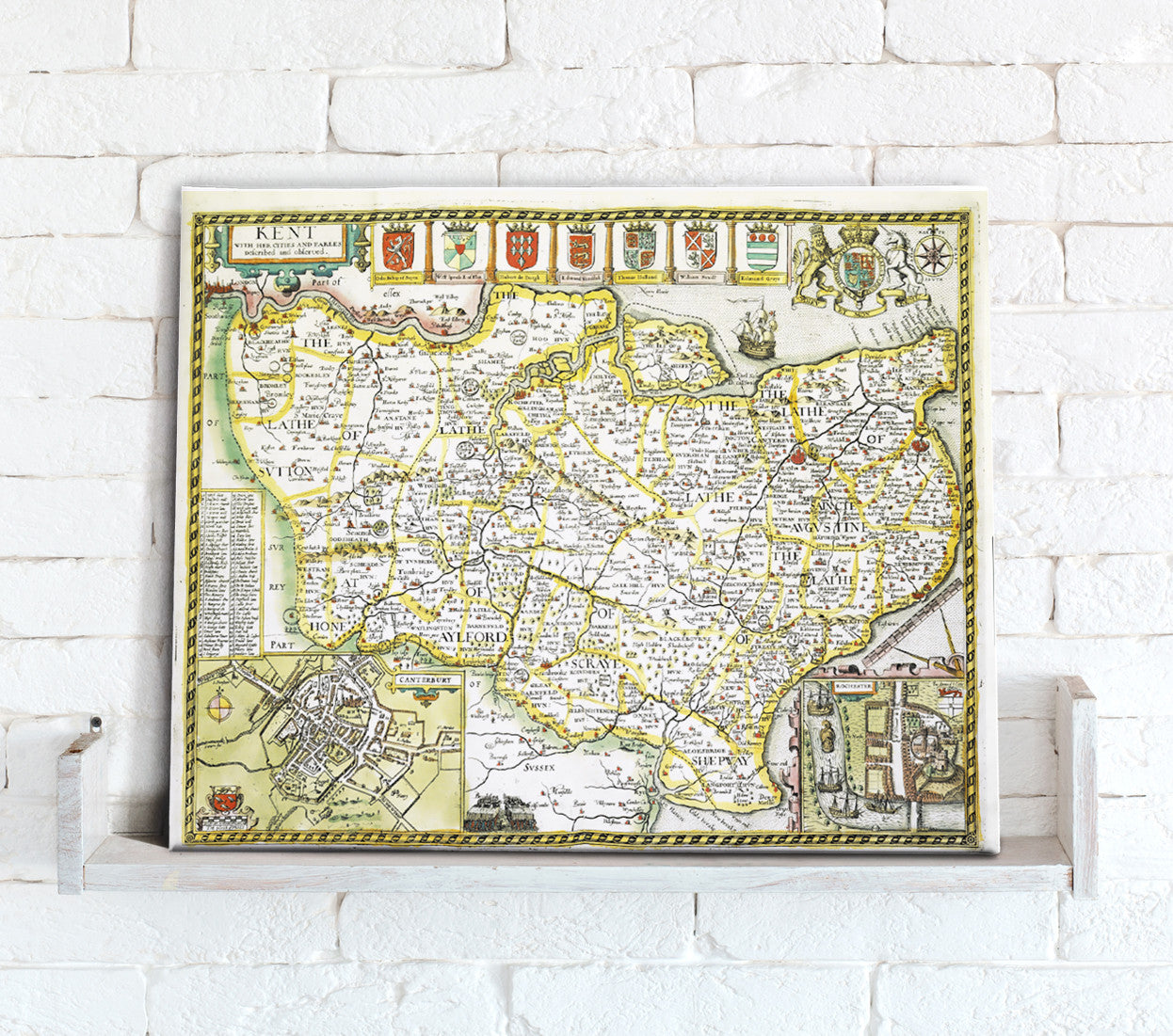 Map Canvas - Vintage County Map - Kent from Love Maps On...
