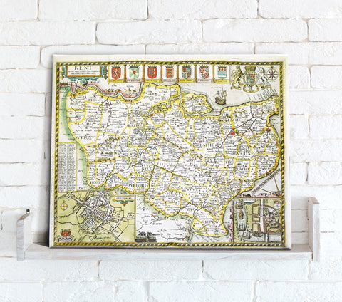 Map Canvas - Vintage County Map - Kent