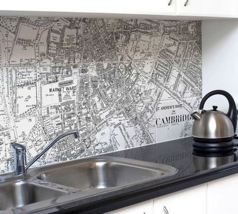 Ceramic Map Tiles - Personalised Vintage Ordnance Survey High Detail Victorian Street Map