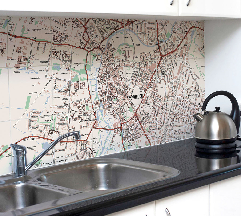 Ceramic Map Tiles - Personalised Ordnance Survey Street Map Classic - Love Maps On... - 1