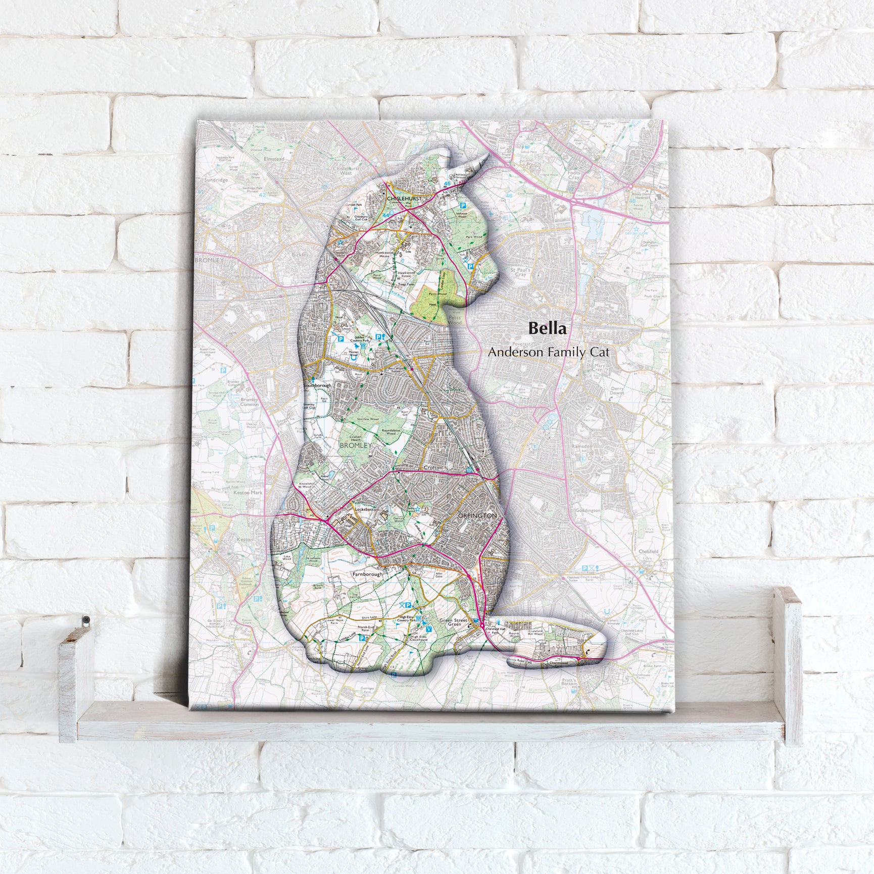 Cat Ride Map Personalised Cat Map from Love Maps On...