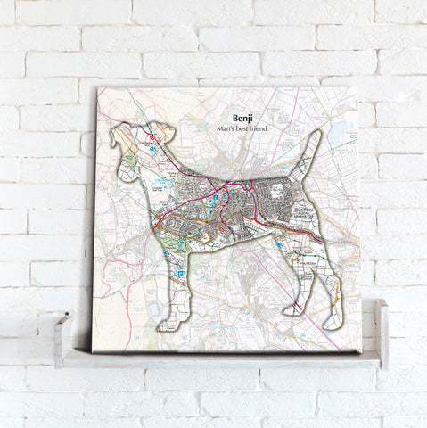 Personalised Jack Russell Map