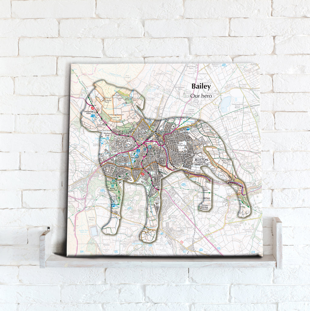Personalised Staffordshire Bull Terrier Map
