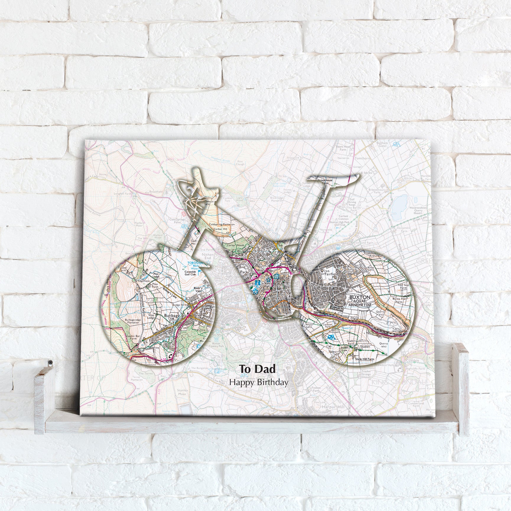 Personalised Bike Map from Love Maps - Main Image