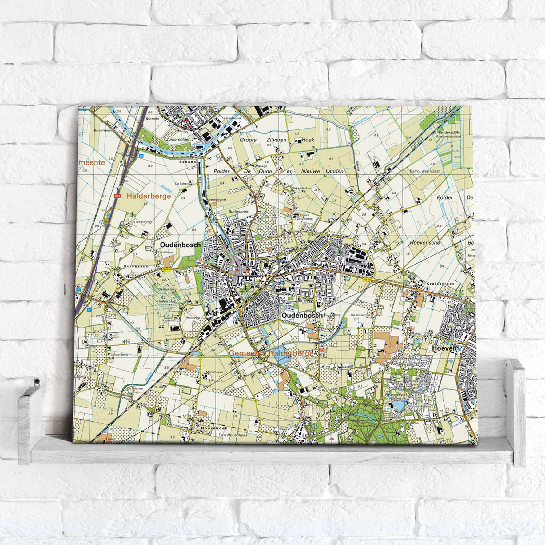 Dutch Postcode Structure Map Canvas - Netherlands 1:25,000 - postcode centred from Love Maps On...