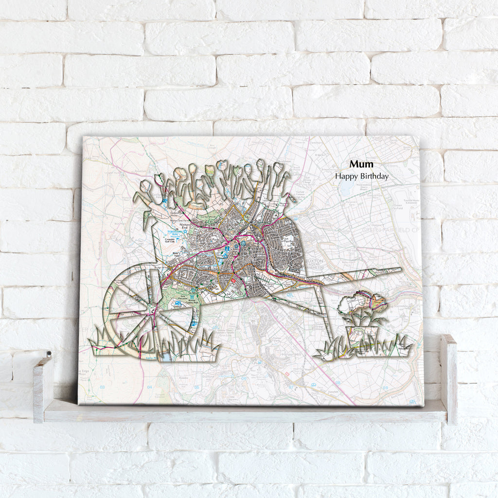 Personalised Gardening Map Canvas Print- Love Maps On...