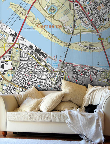 Map Wallpaper - Netherlands 1:25,000 - postcode centred