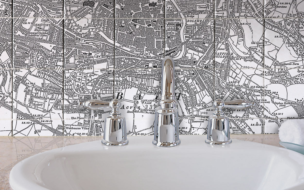 Ceramic Map Tiles - Personalised Vintage Ordnance Survey Victorian Str ...