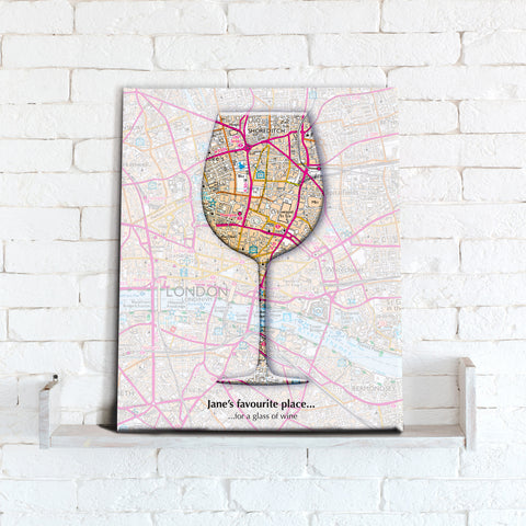 Personalised Wine Glass Map