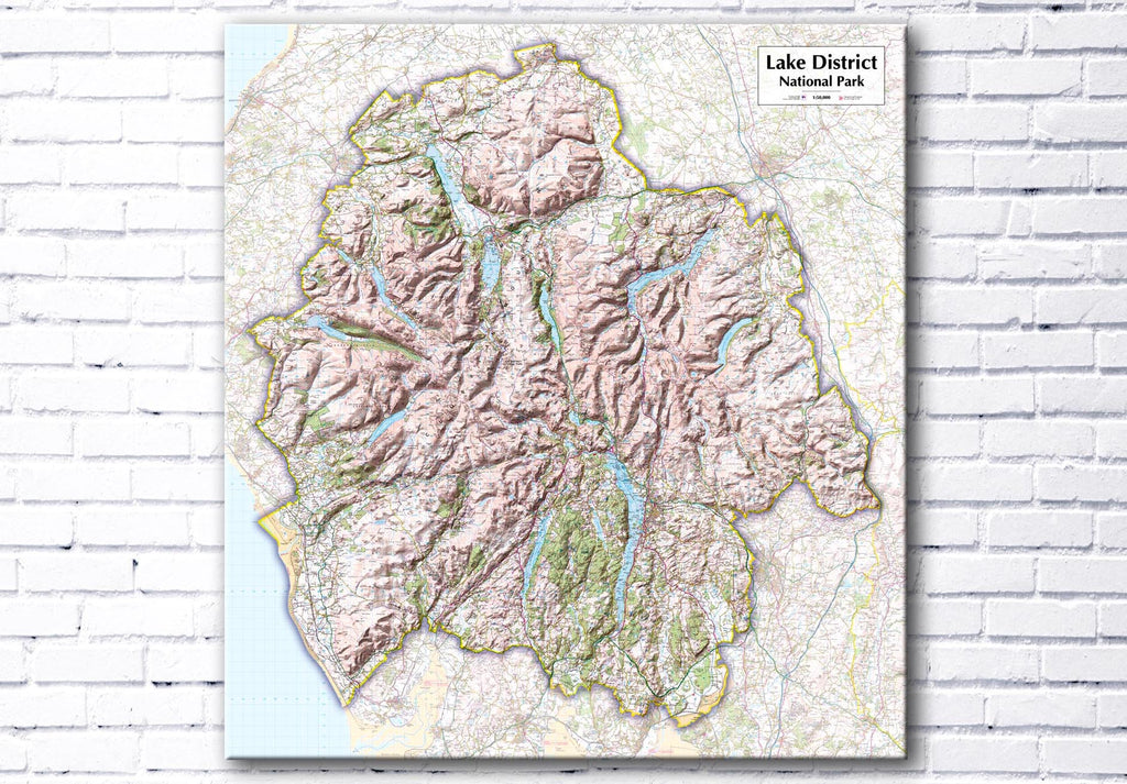 Lake District National Park Map Poster Print - Love Maps On..