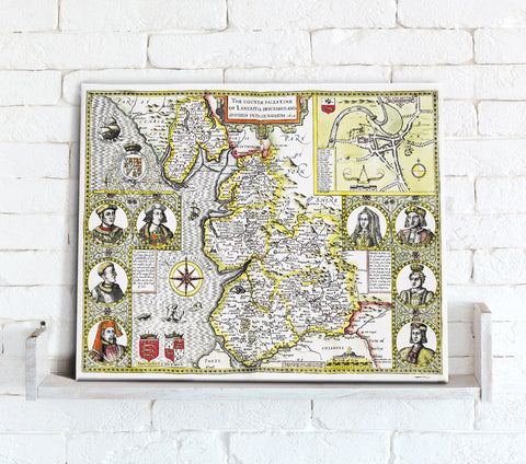 Map Canvas - Vintage County Map - Lancashire