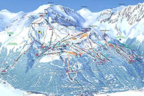 Les Arcs - Piste Map Canvas Print