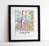 Framed Map - Custom Urban Art Print Framed Print- Love Maps On...