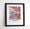 Framed Map - Custom Urban Art Print Framed Print- Love Maps On...