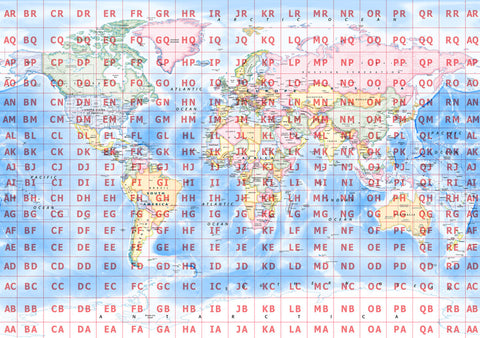 Map Poster - World Map with Maidenhead Grid
