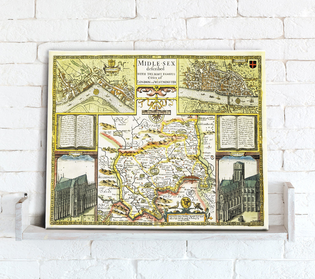 Map Canvas - Vintage County Map - Middlesex - Love Maps On...