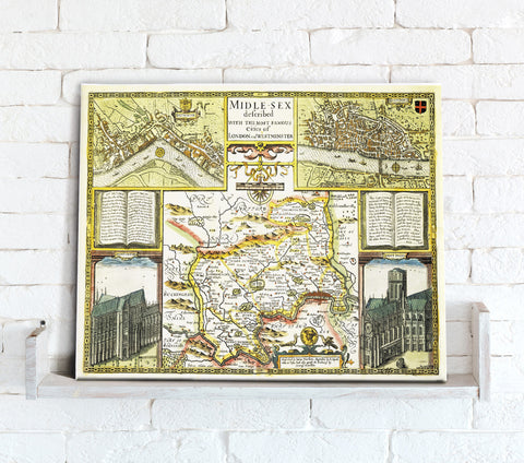 Map Canvas - Vintage County Map - Middlesex