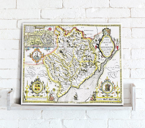 Map Canvas - Vintage County Map - Monmouthshire