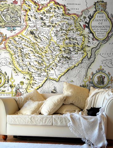 Map Wallpaper - Vintage County Map - Monmouthshire
