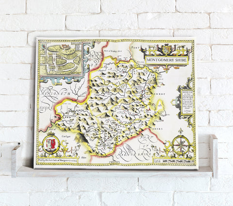 Map Canvas - Vintage County Map - Montgomeryshire
