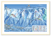 Framed Piste Map - Chamonix