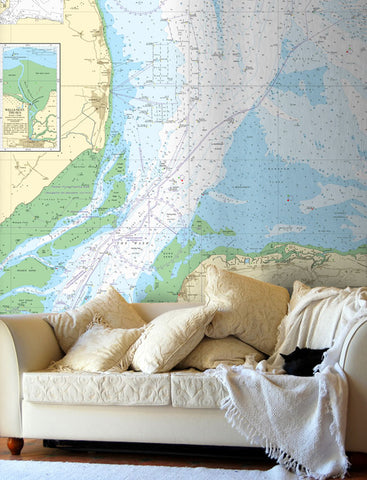 Nautical Chart Wallpaper - 108 Approaches to The Wash