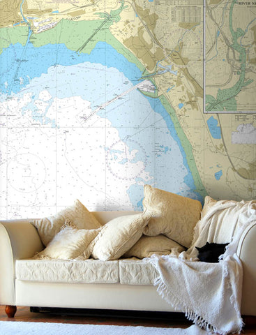 Nautical Chart Wallpaper - 1161 Swansea Bay