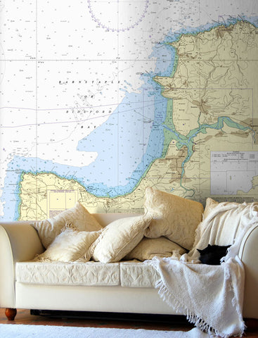 Nautical Chart Wallpaper - 1164 Hartland Point to Ilfracombe including Lundy