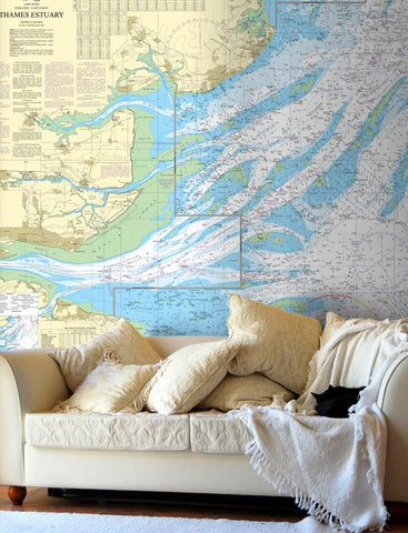 Nautical Chart Wallpaper - 1183 Thames Estuary