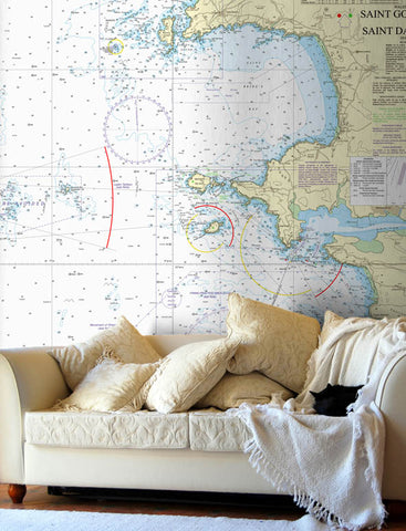 Nautical Chart Wallpaper - 1478 St Govan's Head to St David's Head