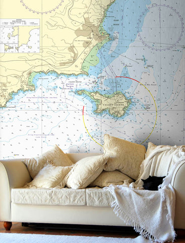 Nautical Chart Wallpaper - 1482 Plans in South West Wales
