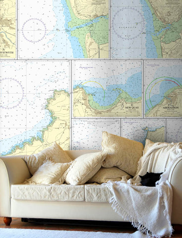 Nautical Chart Wallpaper - 1484 Plans in Cardigan Bay