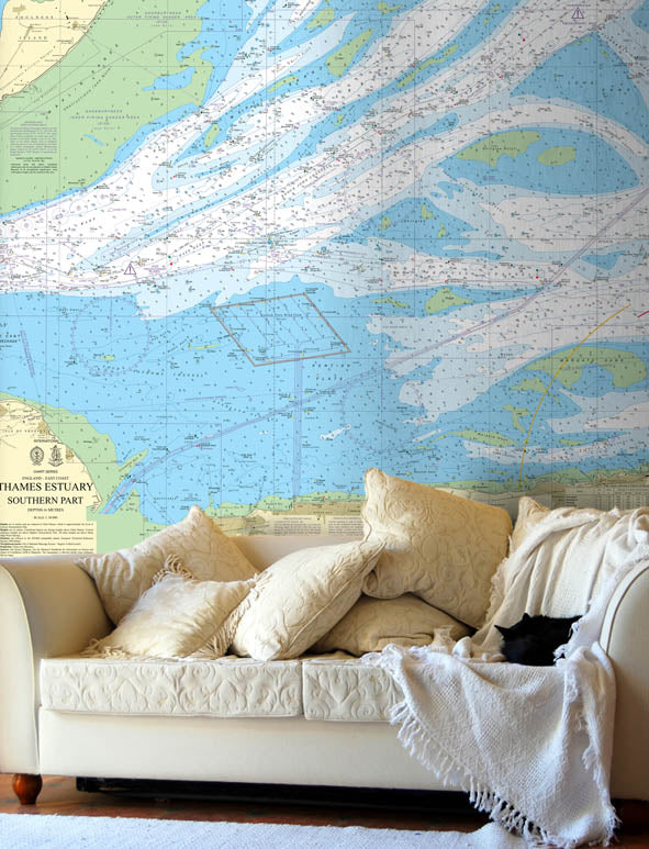 Nautical Chart Wallpaper - 1607 Thames Estuary, Southern Part