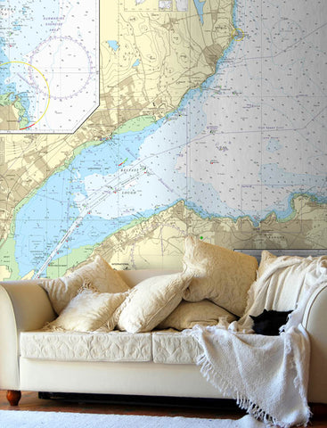 Nautical Chart Wallpaper - 1753 Belfast Lough and Approaches